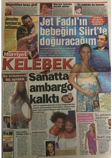 Hürriyet Gazetesi Kelebek Eki 6 Temmuz 2005-JET Fadılın Bebeğini Siirtte Doğuracağım GZ45314 fiyatları