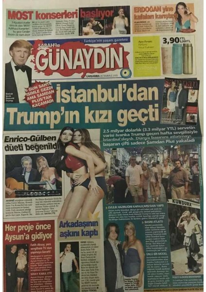 Sabah Günaydın Gazetesi 20 Temmuz 2005- Istanbuldan Trumpın Kızı Geçti GZ45326