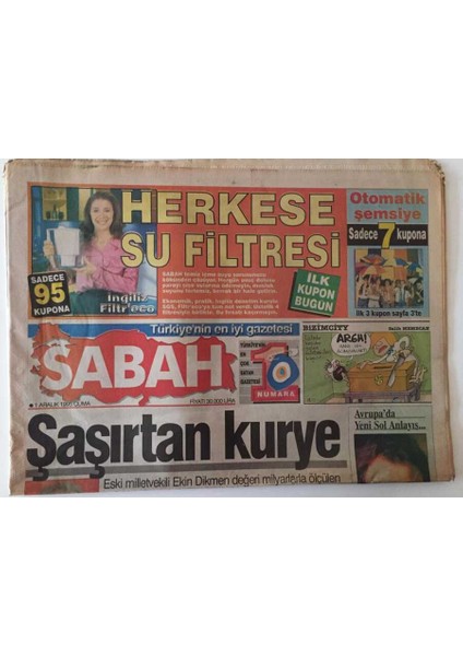 Sabah Gazetesi 1 Aralık 1995 - Avrupa Da Yeni Sol Anlayışı Tony Blair Olayı , Iran Da Devrim Çatlağı GZ18532