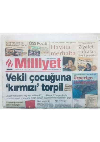 Milliyet Gazetesi 23 Şubat 2006 - Vekil Çocuğuna Kırmızı Torpil GZ42341