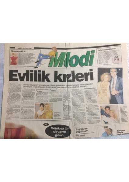 Sabah Gazetesi Melodi Eki 13 Haziran 1995 - Evlilik Krizleri - GZ21385