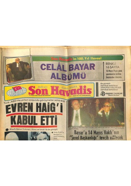 Son Havadis Gazetesi 15 Mayıs 1982 - Polonyada Hükümet Köylünün Ürünlerine El Koyuyor - Evren Haigi Kabul Etti GZ121102