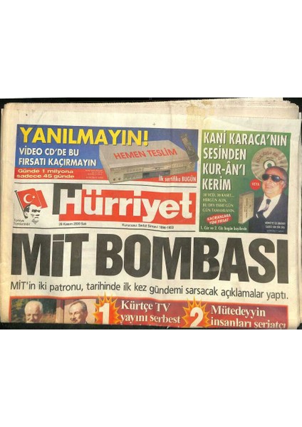 Hürriyet Gazetesi 28 Kasım 2000 - Chryslerin Alman Türkü - Yaşar Keçeli De Dün Tutuklandı - Naomi Boksa Başladı GZ120833