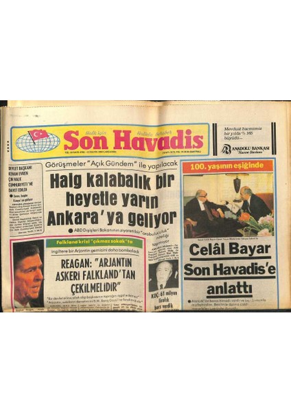 Son Havadis Gazetesi 12 Mayıs 1982 - Erol Büyükburç Gençleri Coşturdu - Charlienin Meleği Farah Fawcet Oneal Ile Evlenmekten Vazgeçti GZ121106