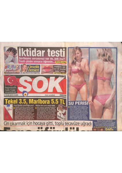 Şok Gazetesi 8 Ocak 2010 - Tekel Işçilerinde Durmak Yok Eyleme Devam ! - Rihanna Ile Sevgilisi Meksikayı Yakıyor GZ124462