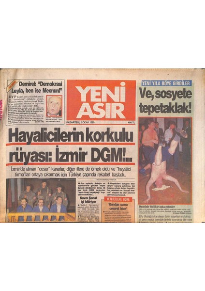 Yeni Asır Gazetesi 2 Ocak 1989 - Sovyet Gençlerini Elvis Presley Coşturacak - Leydi Diana Rıfat Özbeki Boykot Etti ! GZ131706