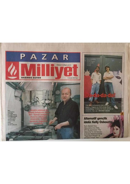 Milliyet Gazetesi Pazar Eki 16 Haziran 2002 - Edebiyatta ve Mutfakta Selim Usta GZ20591