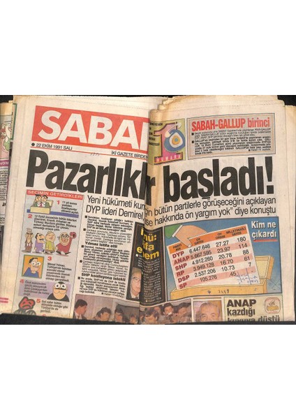 Sabah Gazetesi 22 Ekim 1991 - Nurettin Sözen Şok Oldu - San Francisco Yanıyor GZ131762