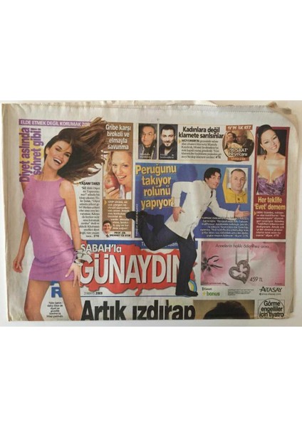 Sabah Gazetesi Günaydın Eki 3 Mayıs 2009 - Ebru Gündeş Reklam Yıldızı Olmayı Reddediyor GZ20732