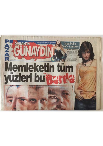Sabah Gazetesi Günaydın Eki 4 Şubat 2007 - Ajda Pekkan ve Sezen Aksu Burak Kuta Destek Için El Ele Verdi GZ20811
