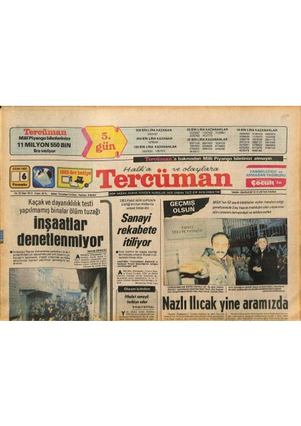 Tercüman Gazetesi 6 Ocak 1983 - Haftanın Portresi Zeki Müren - Nazlı Ilıcak Yine Aramızda GZ126163