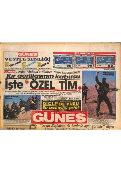 Güneş Gazetesi 31 Mart 1986 - Erbakan Almanyada Ringe Çıktı - Galatasaray Affetmiyor GZ126202