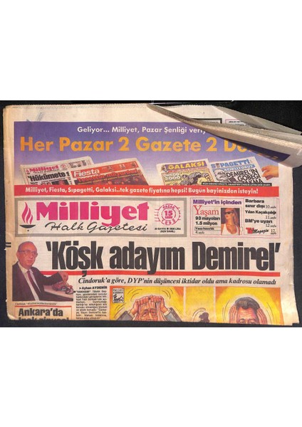 Milliyet Halk Gazetesi 15 Kasım 1992 - Fatih Tablosu Nerede ? - Galatasaray Uykuda - Trabzonsporda Yine Hüsran GZ132575