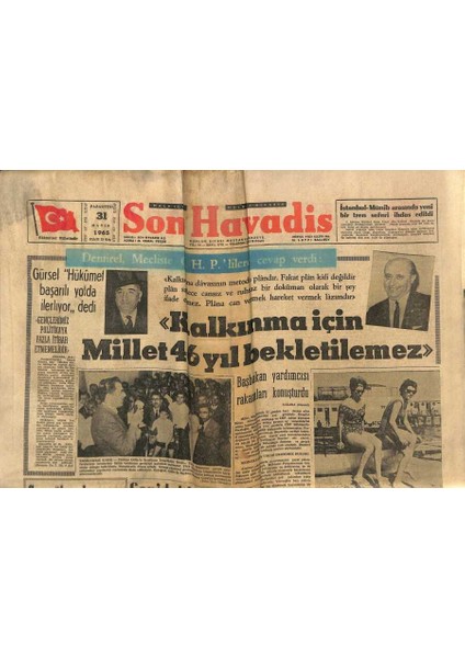 Son Havadis Gazetesi 31 Mayıs 1965 - Günhan Arkan Dün Vefat Etti - Fenerbahçe Türkiye Ligi Şampiyonu Oldu GZ123984
