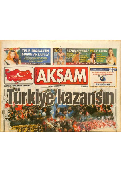 Akşam Gazetesi 17 Nisan 1999 - Pentagon Asker Istedi - Amerikada Seferberlik GZ126525