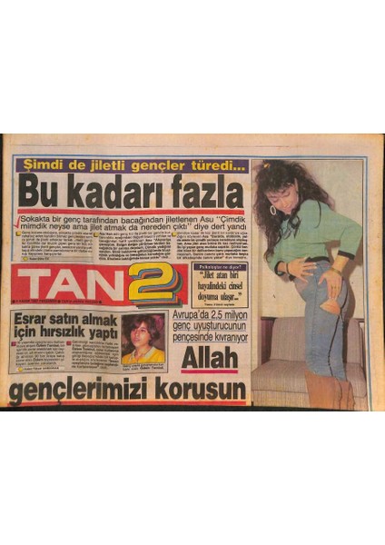 Tan Gazetesi 2 Eki 5 Kasım 1987 - Ursula Andress Için Genç Sevgilileri Kavga Etti... GZ126648