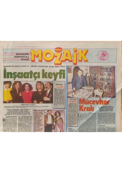 Milliyet Gazetesi Mozaik Eki 28 Ocak 1990 - Orhan Gencebay Ile Hem Dostluk , Hem Ticaret GZ114469