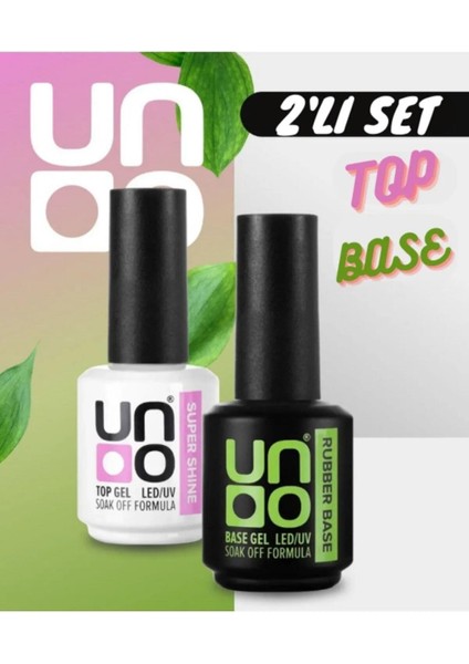 Uno Top Coat Super Shine 15ML - Uno Rubber Base Coat 15M