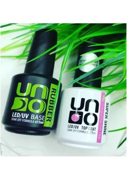 Uno Top Coat Super Shine 15ML - Uno Rubber Base Coat 15M