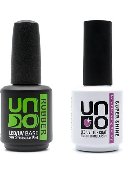 Uno Top Coat Super Shine 15ML - Uno Rubber Base Coat 15M