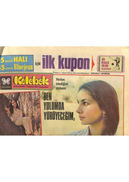 Hürriyet Gazetesi Kelebek Eki 12 Ekim 1977 - Artun Yeresin Ilgiyle Okuyacağınız Yeni Fotoromanı GZ115200
