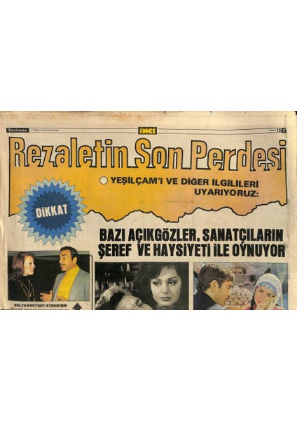 Tercüman Gazetesi Inci Eki 9 Temmuz 1977 - Orhan Gencebay ve Seks Oyuncusu GZ115225
