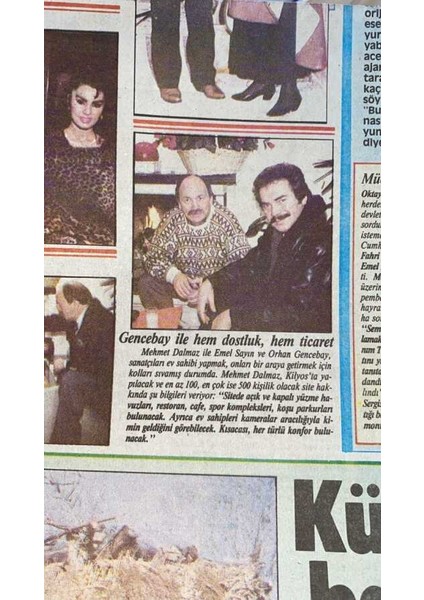 Milliyet Gazetesi Mozaik Eki 28 Ocak 1990 - Orhan Gencebay Ile Hem Dostluk , Hem Ticaret GZ114469 fiyatları