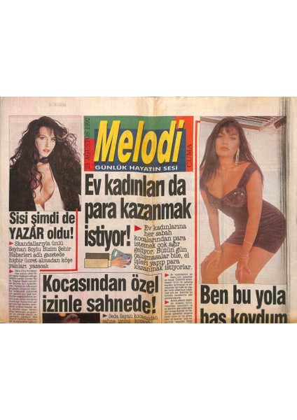 Sabah Gazetesi Melodi Eki 21 Ağustos 1992 - Seda Sayan Fırsat Bu Fırsat Deyip Bir Yandan Şarkı Söyledi Bir Yandan Da Oynadı GZ93895