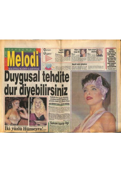 Sabah Gazetesi Melodi Eki 13 Aralık 1990 - Kanserin Virüsü Üzüntü Mü ? - Don Johnson Yürek Hoplatacak GZ93830