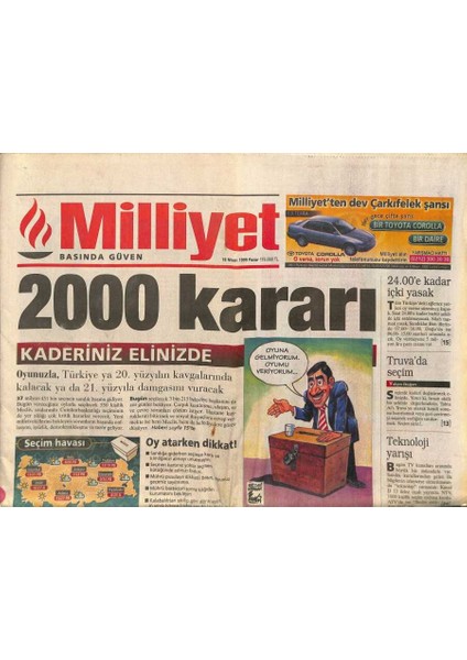 Milliyet Gazetesi 18 Nisan 1999 - Işte Savaştaki Belgrad , Bomba Yağan Kente Giren Rus Gazeteci , Izlenimlerini Milliyete Yazdı GZ96710
