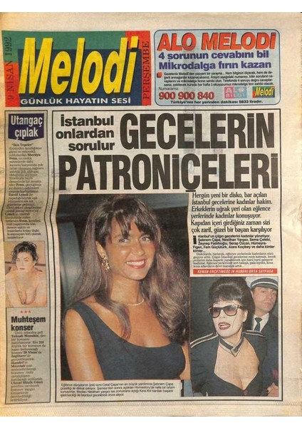 Sabah Gazetesi Melodi Eki 9 Nisan 1992 - Adriano Celentano Ameliyat Oldu GZ94202