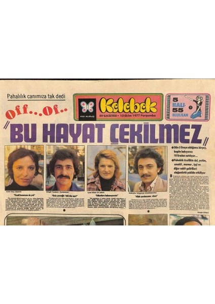 Hürriyet Gazetesi Kelebek Eki 13 Ekim 1977 - Şenlik Okul Dışına Taşıyor Hababam Sınıfı Tatilde GZ115180