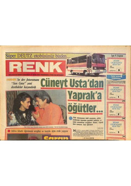 Milliyet Gazetesi Renk Eki 27 Ekim 1983 - Cüneyt Arkından Yapraka Öğütler GZ126553