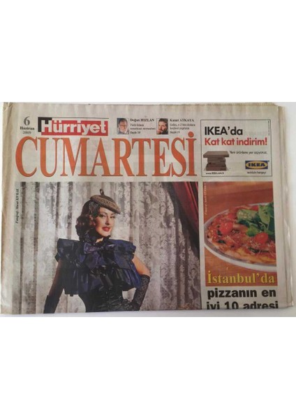Hürriyet Gazetesi Cumartesi Eki 6 Haziran 2009 - Istanbulda Pizzanın En Iyi 10 Adresi GZ18751