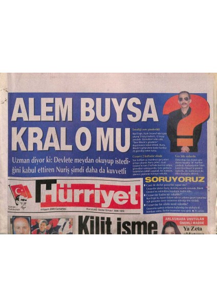 Hürriyet Gazetesi 4 Kasım 2000 - Uzman Diyor Ki Devlete Meydan Okuyup Istediğini Kabul Ettiren Nuriş Şimdi Daha Da Kuvvetli GZ93721