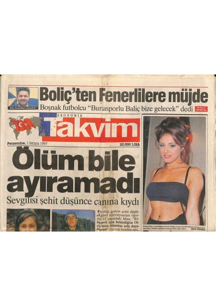 Takvim Gazetesi 1 Mayıs 1997 - Refahlılardan Müthiş Iddia Tarık Akan Dolandırıcı - Türkan Şoray Ilk Kez Talk Şov Programına Konuk Oldu GZ96776