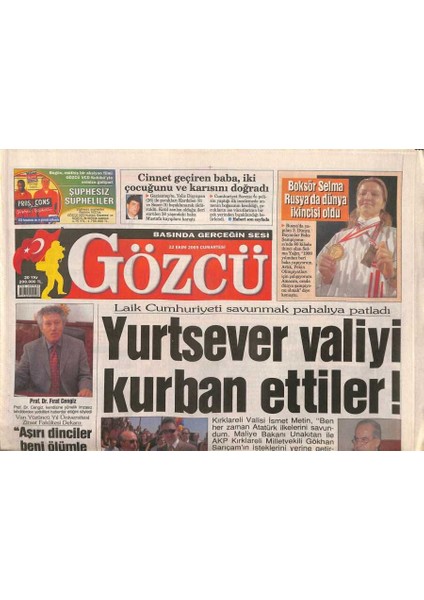 Gözcü Gazetesi 22 Ekim 2005 - Izmirliler Yine Sokaklarda Sabahladı , Deprem Kabusa Döndü GZ93733