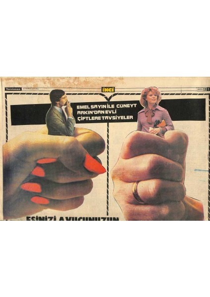 Tercüman Gazetesi Inci Eki 19 Temmuz 1977 - Emel Sayın Ile Cüneyt Arkından Evli Çiftlere Tavsiyeler GZ115158