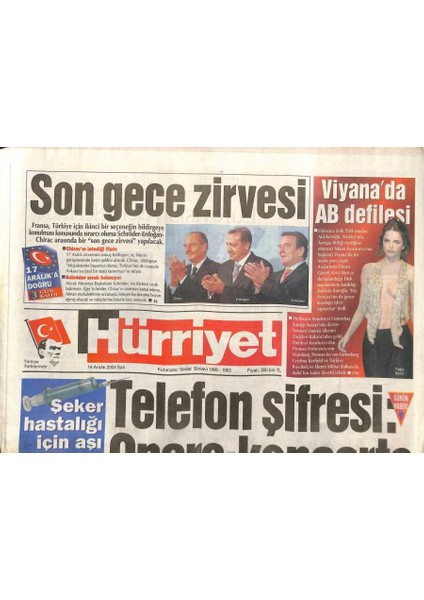 Hürriyet Gazetesi 14 Aralık 2004- Dünyaca Ünlü Türk Modacı Atıl Kutoğlu , Türkiyenin Avrupa Birliği Üyeliğine Olumsuz Bakan Viyanada Moda Şovu Yaptı GZ96760