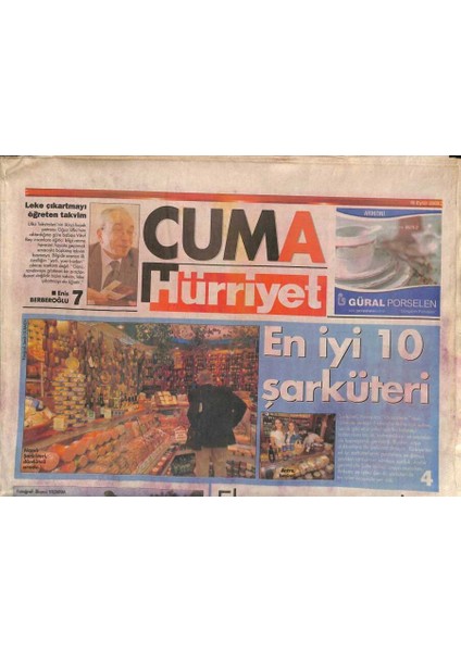 Hürriyet Gazetesi Cuma Eki 19 Eylül 2003 - Doris Dayin Filmleri Seyredilir Fakat Şarkılarını Dinlemek Gerekmez GZ93528