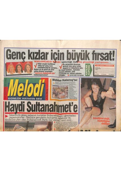 Sabah Gazetesi Melodi Eki 14 Ağustos 1992 - Aylin , Zirveye Kendi Kanatıyla Uçuyor GZ93897