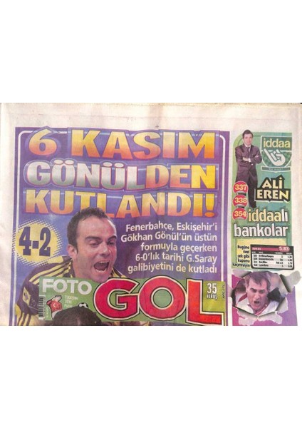 Foto Gol Gazetesi 7 Kasım 2010 - Quaresma Geri Döndü GZ104541