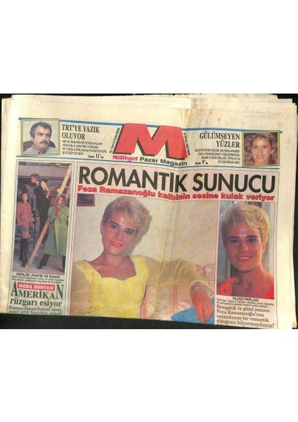 Milliyet Halk Gazetesi Pazar Magazin Eki 27 Eylül 1992 - Kayahan Isyanlarda - Feza Ramazanoğlu Kalbinin Sesine Kulak Veriyor GZ123047