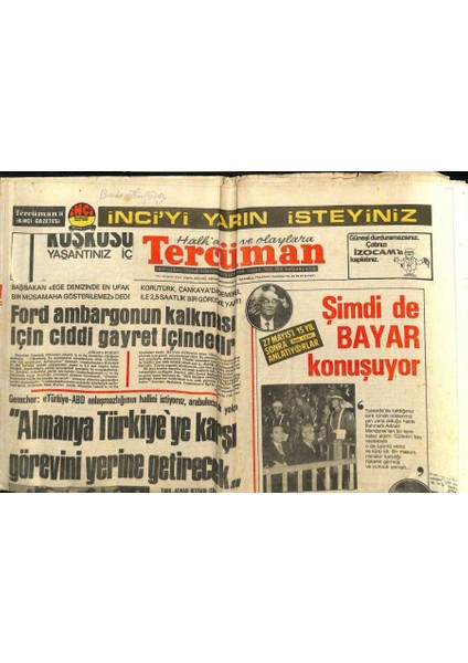 Tercüman Gazetesi 21 Haziran 1975 - Ege Hava Sahası Için Anlaşmaya Varılıyor GZ98539