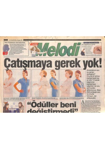 Sabah Gazetesi Melodi Eki 4 Ocak 1997 - Çiçek Taksiye Görücü Geldi - Amerikan Üniversiteleri Türk Öğrenci Peşinde GZ119451