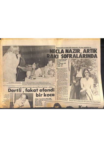 Haftasonu Gazetesi - Necla Nazır , Artık Rakı Sofralarında - Hüseyin Kutman , Aşk Uğruna Yuvasını Yıkan Eşi Perran Kutmanı Affetti GZ119482