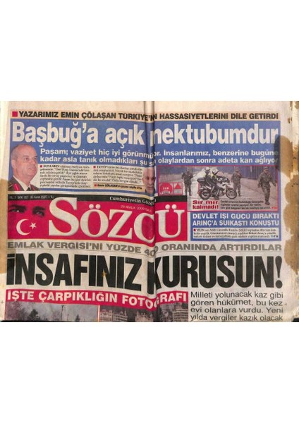 Sözcü Gazetesi 29 Aralık 2009 - Molla Baskısı Kadınları ve Yenilikçileri Sokağa Döktü - Ajda Abdden Şalvarlı Döndü GZ95520