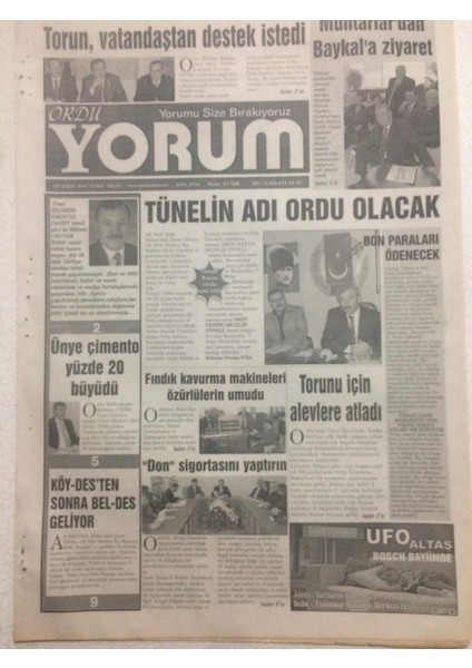 Ordu Yorum Gazetesi 9 Şubat 2007 - Torun Vatandaştan Destek Istedi GZ23271