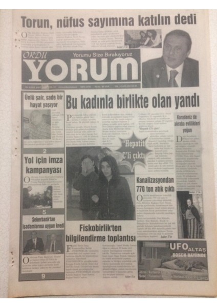 Ordu Yorum Gazetesi 6 Şubat 2007 - Orduspor Üç Puana Hasret Kaldık GZ23268