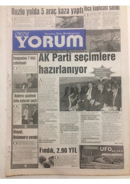 Ordu Yorum Gazetesi 26 Şubat 2007 - Ak Parti Seçimlere Hazırlanıyor GZ23285